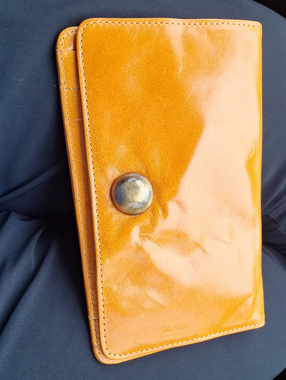 latico Honey Tan Leather Womens Wallet with Brass Snap